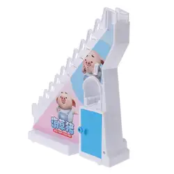 Электрический гоночной трассе игрушка мультфильм свинья восхождение лестницы раздвижные набор Музыка Красочные lightsKids подарки на