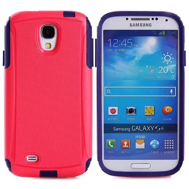 DHL,, высококачественный ПК+ ТПУ чехол для Samsung Galaxy S4 i9500. 2 в 1 шт+ ТПУ Жесткий чехол для Galaxy S4 i9500 100 шт/партия