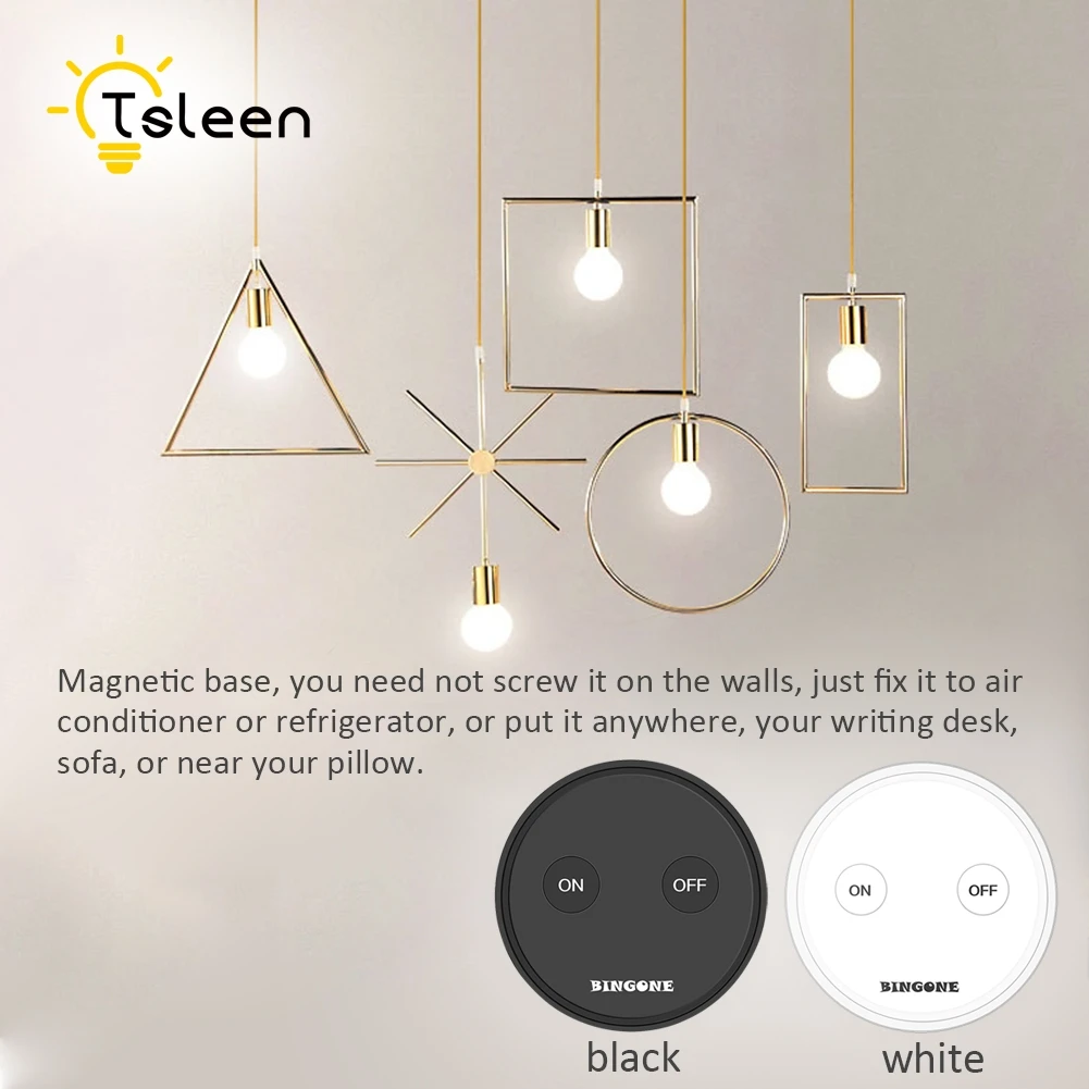 

TSLEEN Light Switch White Black Remote Control Wireless 30m/100ft Touch Switch 85-265V Smart Light Switches Wall Light Switch