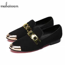 Mabaiwan/ г. новые модные мужские лоферы, свадебные модельные туфли, слипоны, повседневная обувь с золотой пряжкой, мужские эспадрильи на плоской подошве, ботинки ручной работы