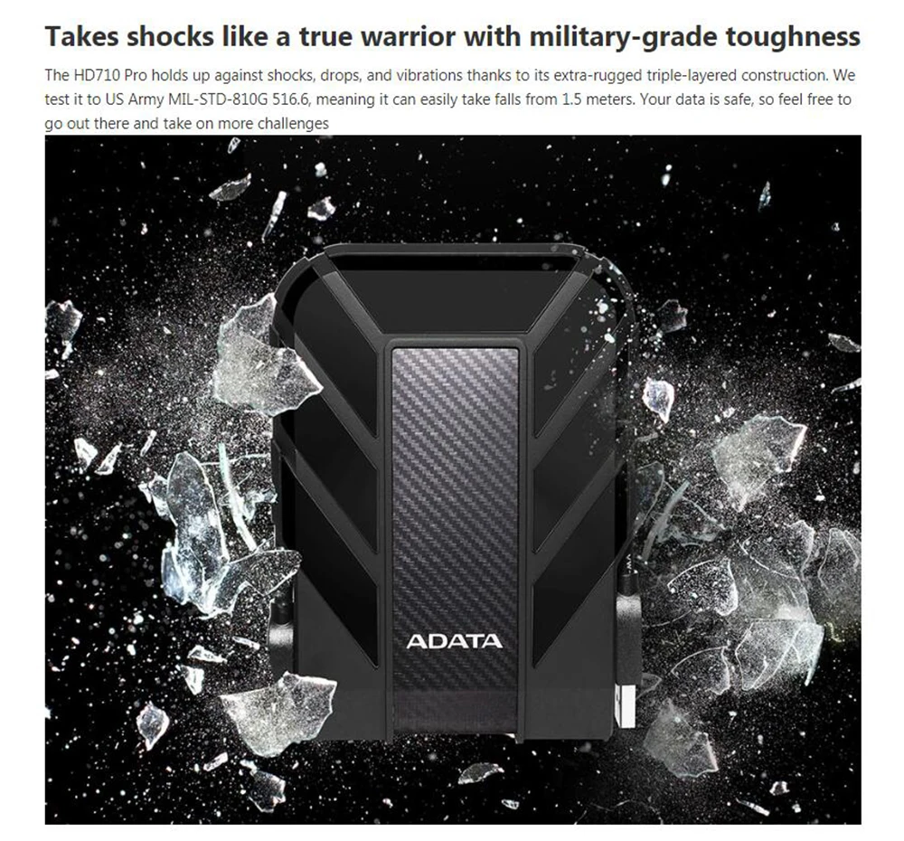 AData внешний HDD 1 ТБ 2 ТБ HD710 Pro USB3.1 2,5-дюймовый портативный жесткий диск военный Стандартный ударопрочный IEC пылезащитный