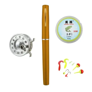 

Mini Fly Fishing Rod Reel Combos Aluminum Alloy Portable Telescopic Pen Fishing Pole Extended 99cm Fishing Accessories New