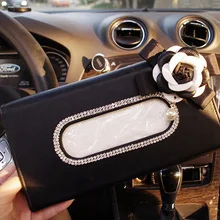 Жемчужная Камелия Алмазная Автомобильная тканевая коробка для салона автомобиля тканевая коробка для автомобиля солнцезащитный козырек тканевая коробка