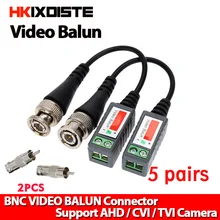 Coax CAT5 Camera CCTV Passive BNC Video Balun to UTP Transceiver Connector 2000ft Distance Twisted Cable