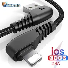 TIEGEM 90 usb-кабель для iPhone X 8 7 6 5 6s plus Кабель для быстрой зарядки кабель мобильного телефона зарядное устройство Usb кабель для передачи данных 1M2M3M