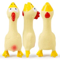 Natural Latex Pet Dog Screaming Chicken Duck Toy – Durable Rubber Toy with Squeaker for Training and Tooth Cleaning