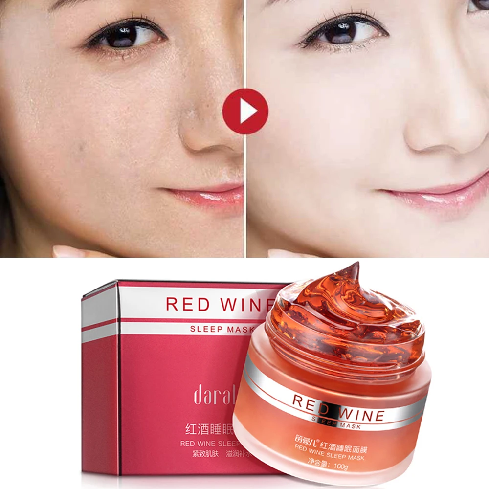 

Red Wine Sleeping Facial Mask Gel Whitening Cream Moisturizing Night Cream Anti-Aging Nutrition Brighten Face Skin Care TSLM1