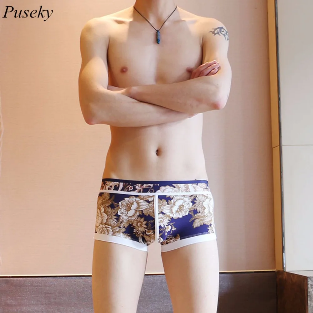 

Sexy Underwear Men Fashion Lovely Print Boxer shorts Homme Male Men's Boxers Breathable Panties Comfortable Cotton Underpants