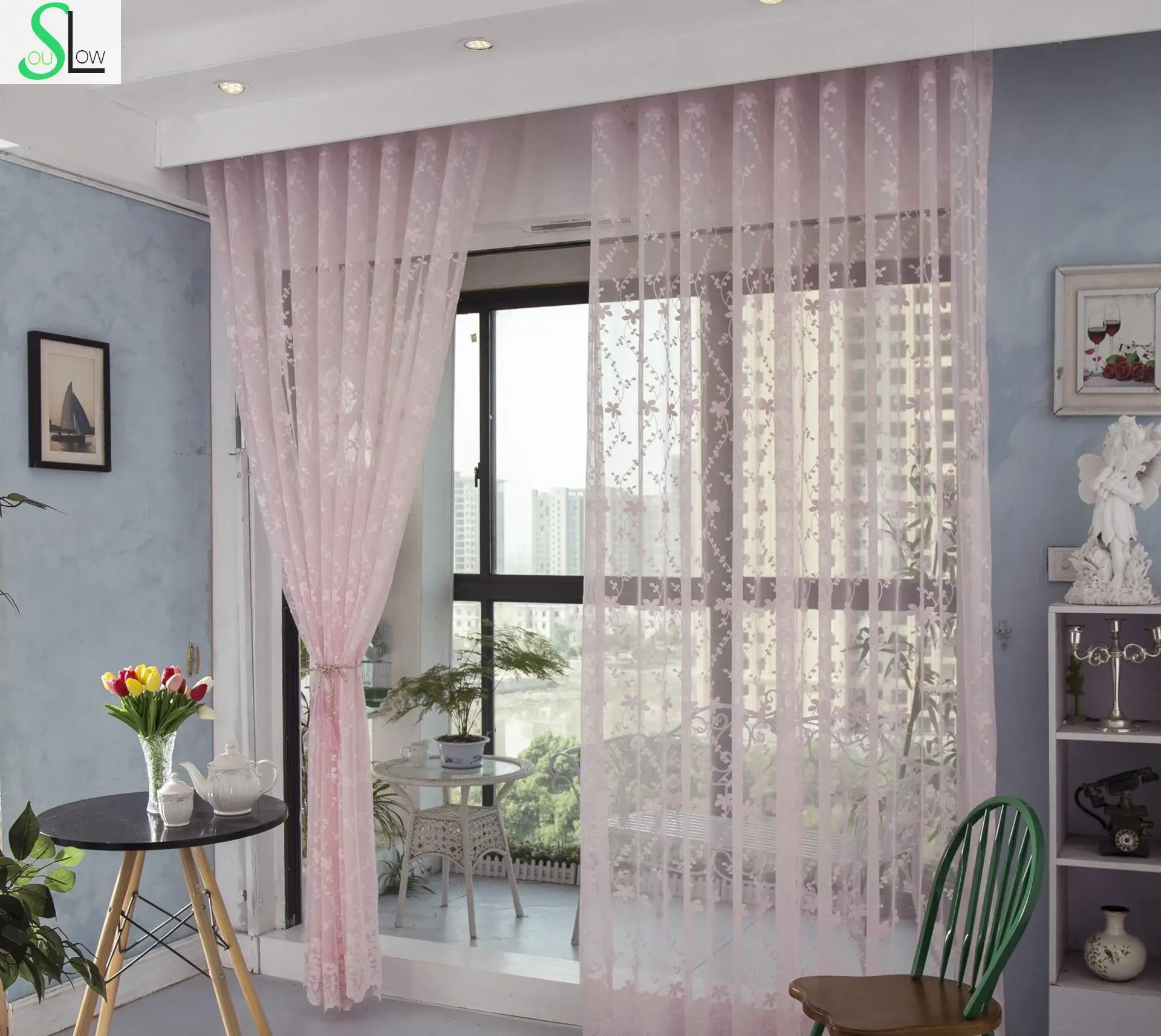 Slow Soul Pink Cream Light Yellow Shade Curtains Pleated Europe Slow Soul Pink Cream Light Yellow Shade Curtains Pleated Europe Cortinas Tulle For Living Room Kitchen Bedroom Sheer Fabric In From Home Garden