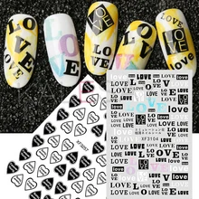 Text Tag LOVE Nail Sticker Decoration Back Glue Letter Love Label Decals Manicure Design Forever Young Stickers for Nails Foil
