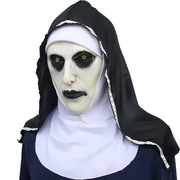 

Nun Mask Scared Female Face Wig Celebrations Halloween Theme Party Cosplay Bar Performances Night Performances Carnival Personal
