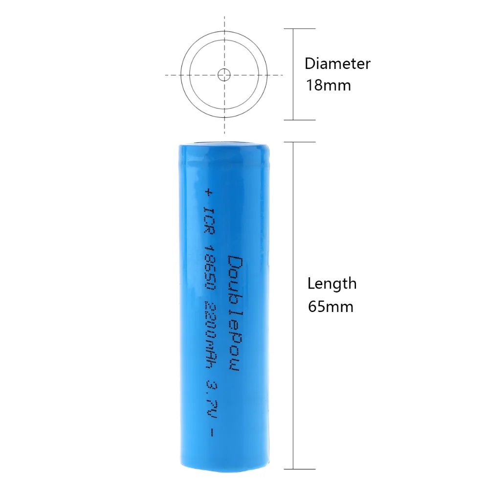 2pcs-Doublepow-2200mAh-3-7V-18650-Rechargeable-Battery-18650-Li-ion-Lithium-Battery-with-Safety-Relief