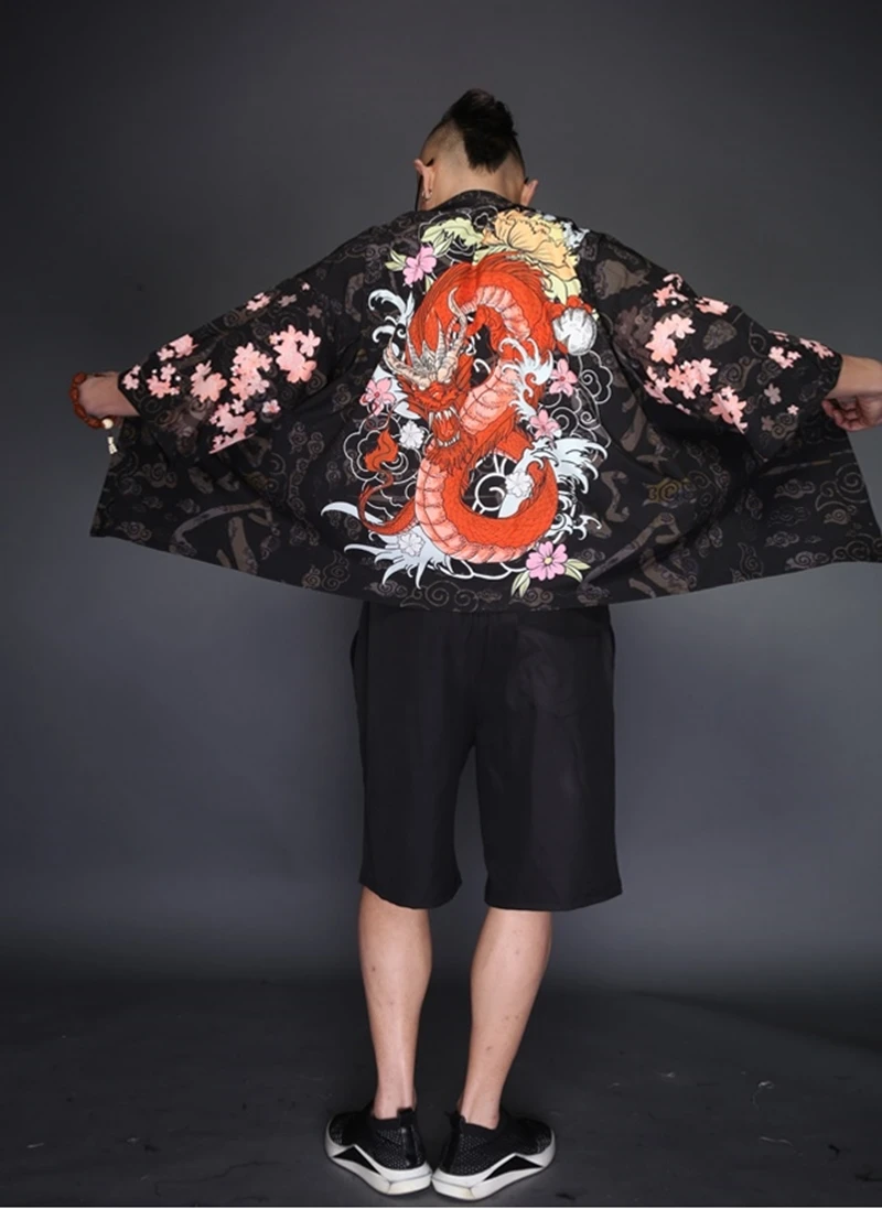 Yukata haori, мужское японское кимоно, кардиган, мужской костюм самурая, одежда, кимоно, куртка, мужское кимоно, рубашка yukata haori FZ2007