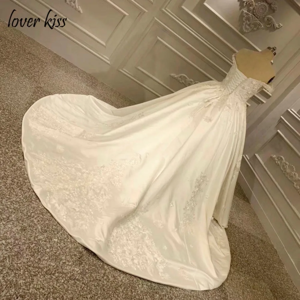 

Lover Kiss vestido de novia Real Princess Off The Shoulder Wedding Dress Luxury 3D Flowers Lace Bridal Gowns For Women Plus Size