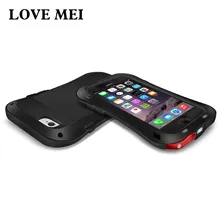 Love Mei для чехла iPhone 5S люксовый бренд алюминий+ Мягкий силиконовый чехол Защитный Телефон чехол для iPhone 6 S 5 SE 6 Plus чехол