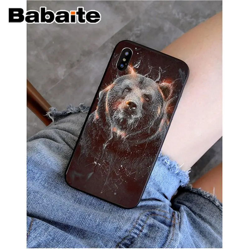 Babaite grizzly bear Новинка чехол для телефона Fundas чехол для Apple iPhone 8 7 6 6S Plus X XS MAX 5 5S SE XR чехол