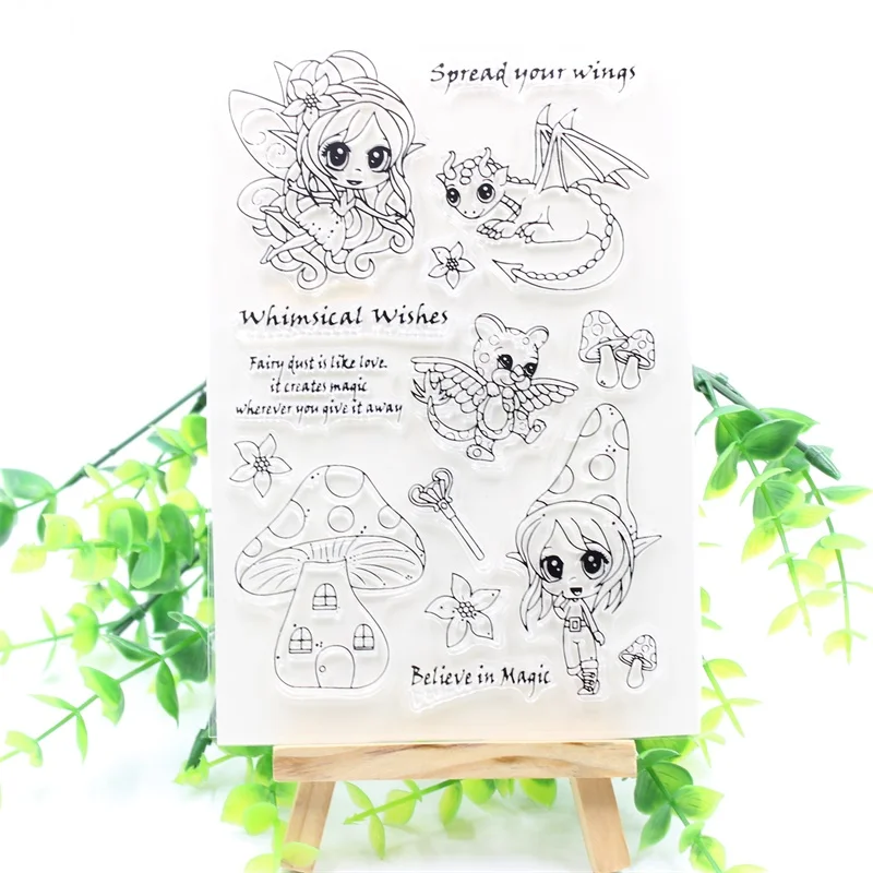 

KSCRAFT Whimsical Wishes Transparent Clear Silicone Stamps for DIY Scrapbooking/Card Making/Kids Fun Decoration Supplies 243
