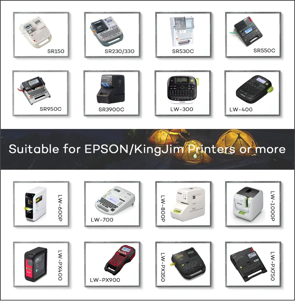 Многоцветный SS12KW LC-4WBN9 Epson совместимый/KingJim кассеты ярлыка SS9KW SS18KW SC12YW SC12RW SC12BW для LW-300 LW-400 LW-600P