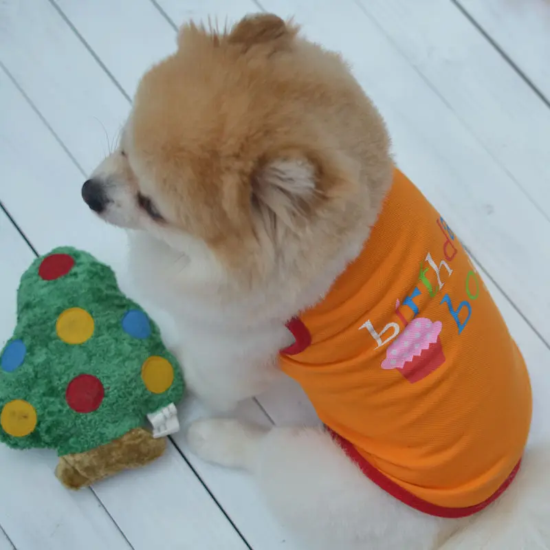 Hoomall красивая одежда для собак с буквенным принтом Модный летний жилет футболки для плюшевого хлопка Одежда для собак Тедди Аксессуары для домашних животных