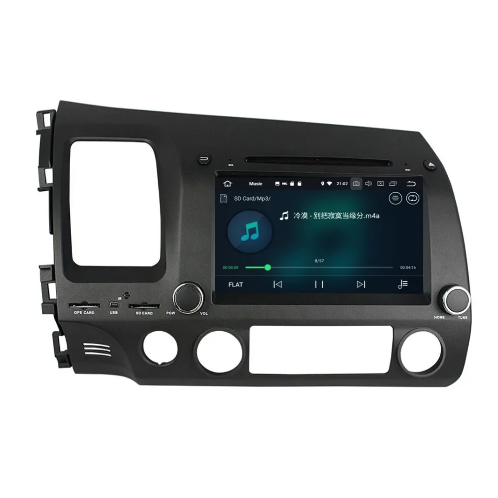 Sale 4GB+32GB 2 din 8" Octa Core Android 8.0 Car DVD Player for Honda Civic 2006-2011 Car Radio GPS Navigation WIFI Bluetooth USB DVR 2