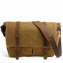 15 inch Laptop briefcase retro vintage waterproof canvas bag s travel messenger bag man crossbody bag shoulder bag LI-1489