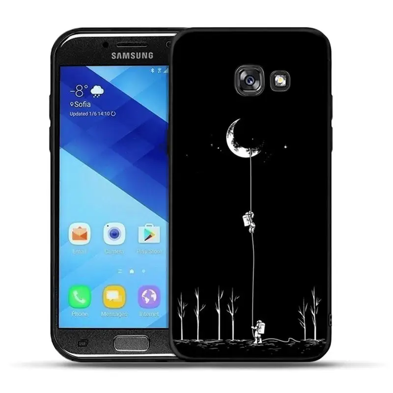 Черный матовый чехол для телефона samsung Galaxy A3 A5 A6 A7 A8 Plus художественный силиконовый чехол s для samsung A30 A50 Fundas - Цвет: H1142
