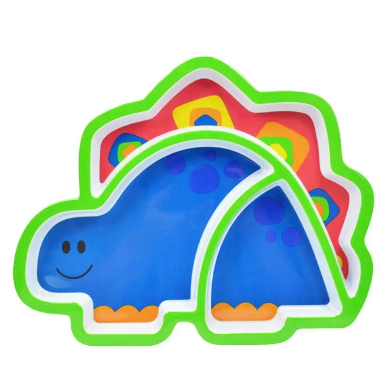 Cute Animal Shape Baby Dining Plate Imitation Porcelain Resin Feeding Bowl Children smile face lunch tableware