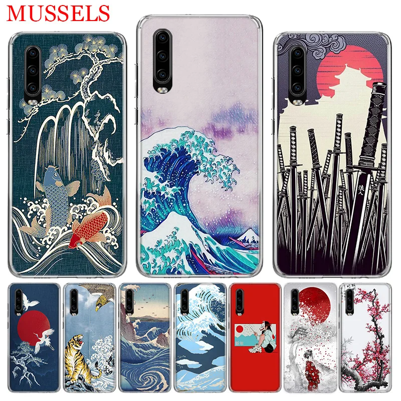 

Tokyo Japanese Art Phone Case for Huawei P30 P20 Mate 20 10 Pro P10 Lite P Smart + Plus 2019 Cover Shell Capa Coque