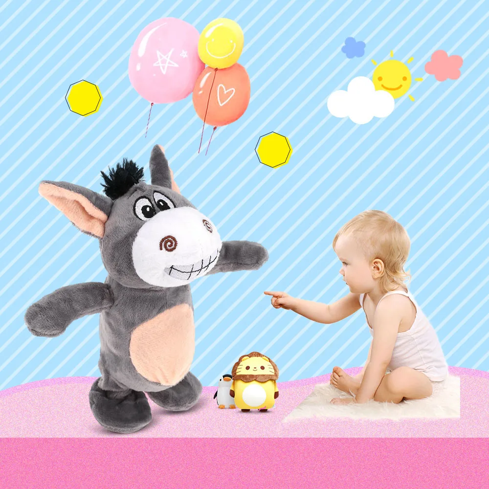 

Electronic Talking Donkey Cows Plush Toy Cute Speak Music and Walk Dolls Pets Plush Toys Electric Talking Walk Animals