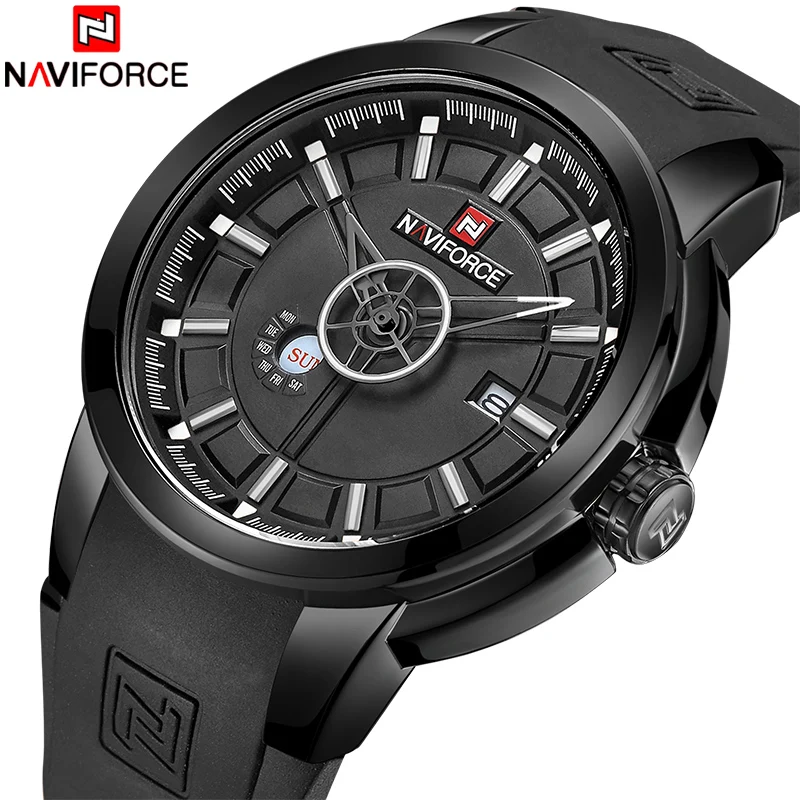 

2018 New Men Watches Top NAVIFORCE Luxury Brand Fashion Sport Military Watch Men's Quartz Rubber Wrist Watch Relogio Masculino