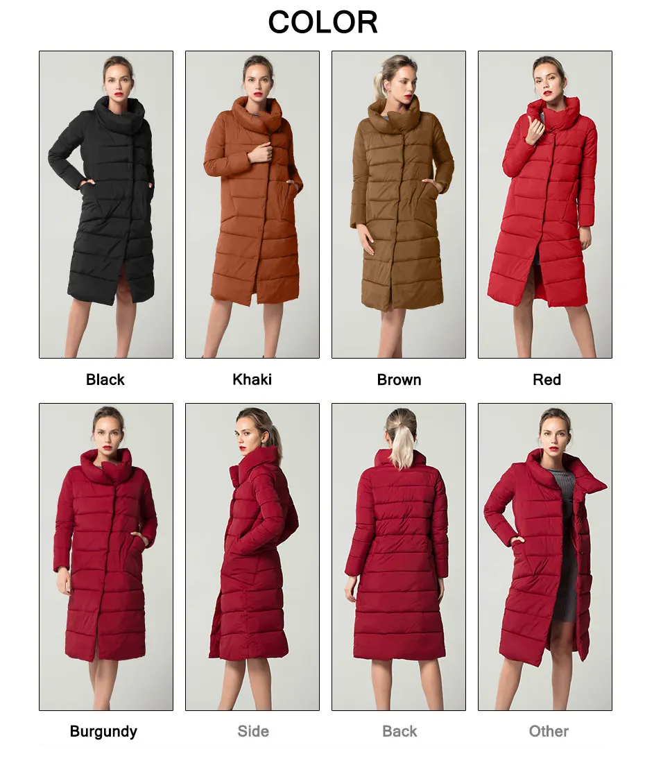 Модная Осенняя зимняя тонкая парка со стоячим воротником, Длинная женская однотонная куртка, теплая зимняя женская куртка CRRIFLZ, новая зимняя коллекция