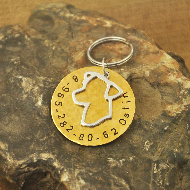 

Jack Russell Terrier dog tag, custom Identification Tag,Copper Dog Tag