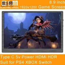 8,9 дюймов HDR ips монитор Тип C 900: 1 для Vlog камеры видео Flim портативный Экран ПК Дисплей HDMI Raspberry Pi 3 Антенна 1920x1200