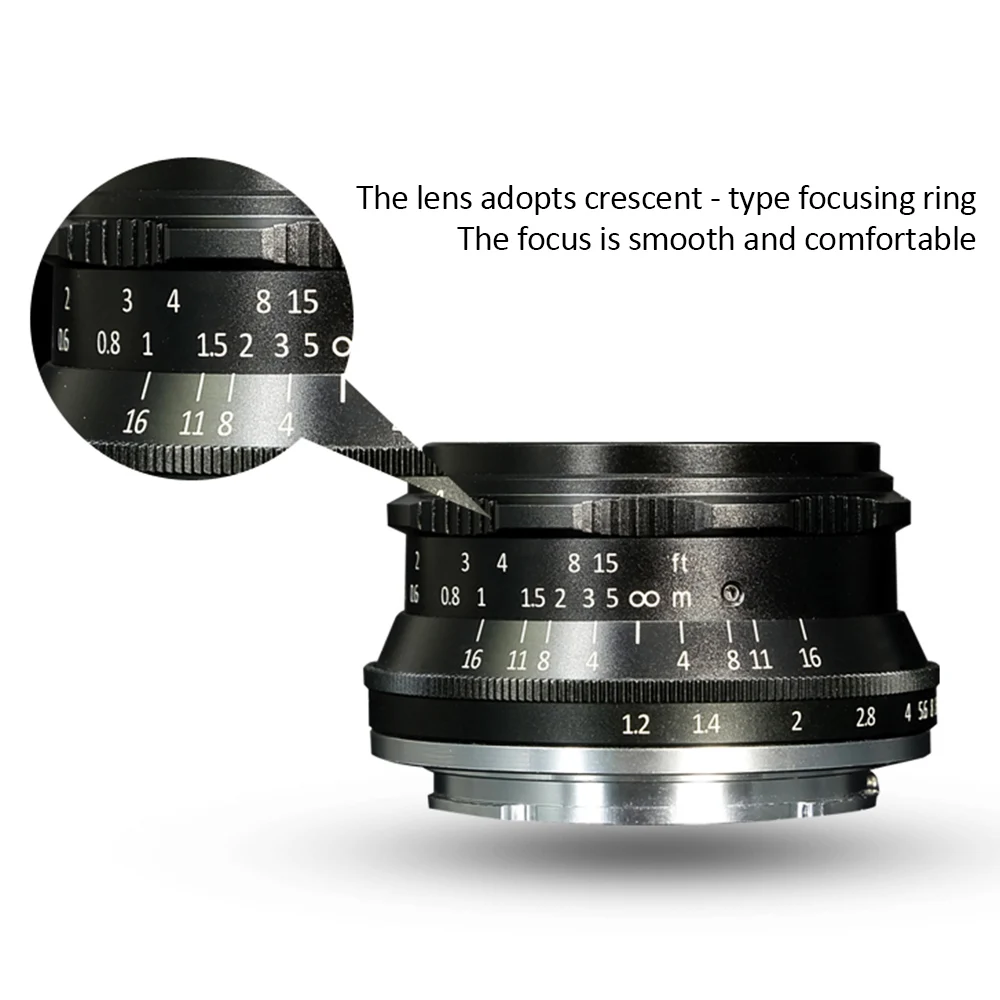 7artisans 35 мм F1.2 ручной объектив с фиксированным фокусным расстоянием для sony E-mount DSLR камер A7R A7S A6500 A6300 A7/Fuji X-T2 X-T20 X-Pro2/Canon EOS-M M5 M6 M10 M100