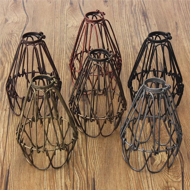 Retro Vintage Industrial Lamp Covers Pendant Trouble Light Bulb Guard Wire Cage Ceiling Fitting Hanging Bars Cafe Lamp Shade