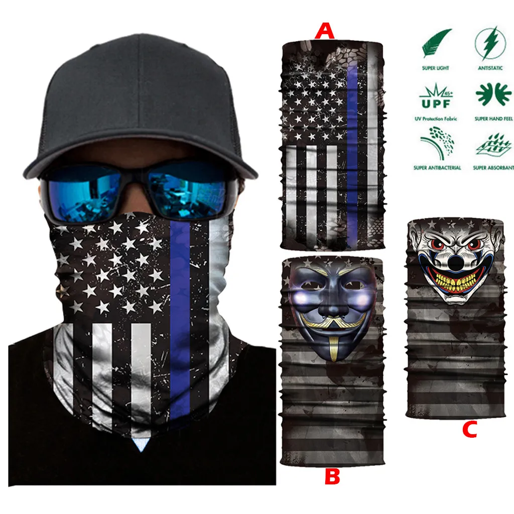 

Motorcycle biker face mask half multicolor quick dry plus size balaclava ghost biker scarf with helmet liner windproof