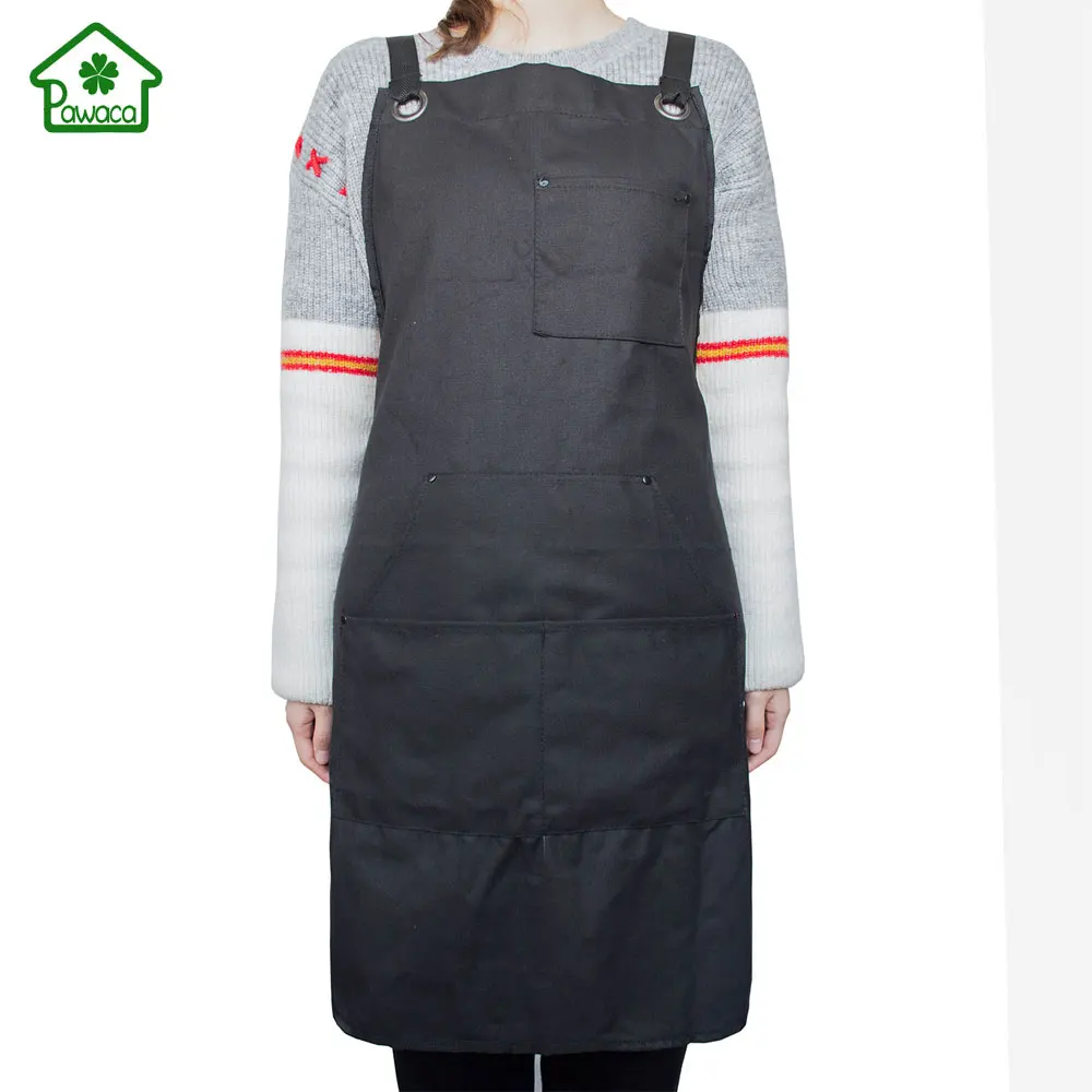 

Adjustable Barbecue Grill Aprons Unisex Black BBQ Tool Apron with Pockets Outdoor Gardening Workting Apron Cooking Pinafore