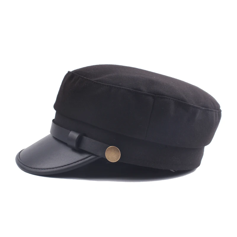 Военная шапка, зимняя вязаная шапка, шляпы с плоским верхом для женщин, черный, серый, мужской, женский, Casquette Militaire Gorra Plana Hat