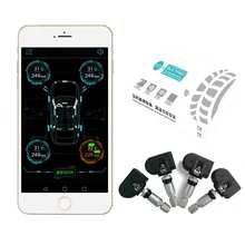2017 Universal Car Tire Pressure Monitoring TPMS System Wireless Auto TPMS Bluetooth 4.0 Android & IOS System 4 Internal Sensors