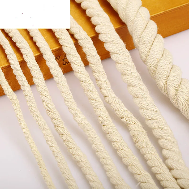 Cotton Rope Three strands of cotton rope hand DIY thick rice white braided decorative