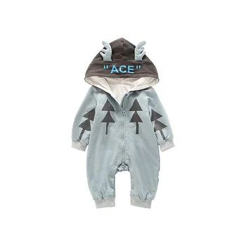 

Toddler Infant Baby Boys Rompers Spring Autumn Baby Clothes Cartoon Deer Animal Modeling Hooded Jumpsuits Bebe Baby Clothing