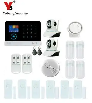 

Yobang Security Wireless Home Security WIFI GPRS 3G Alarm System APP Control Network Camera Mini Door Magnetic Sensor Alarm Kits