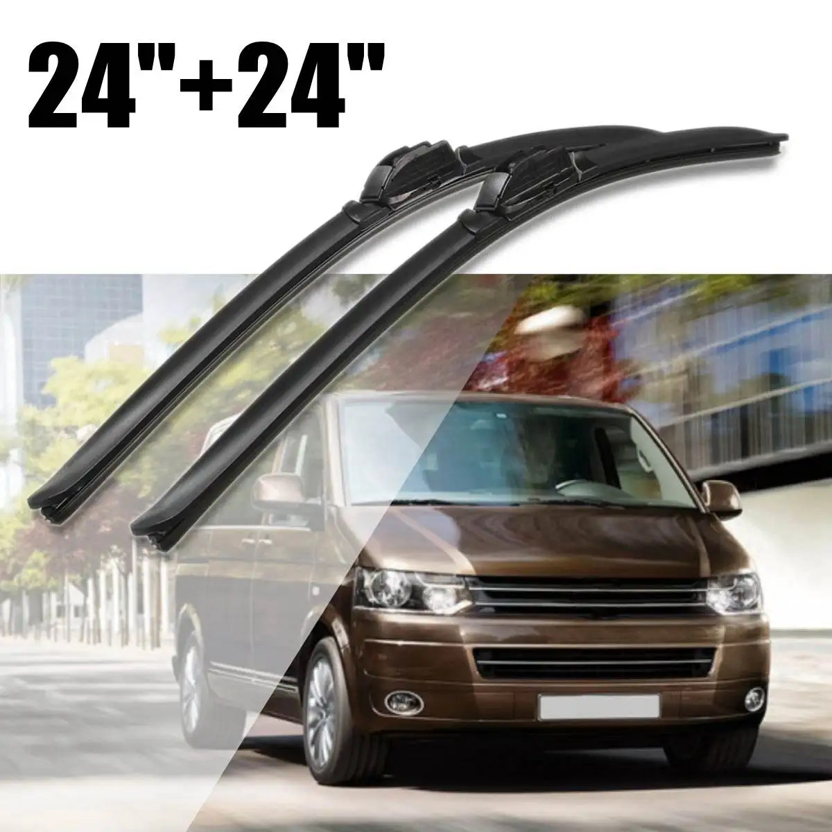 Пара спереди стеклоочистителей 24 ''для VW Transporter T5 2003 2004 2005 2006 2007 2008 2009 2010 2012 2013 4028224280004