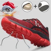 Hohner Steel Toe Safety Shoes Men Women Breathable Mesh Industrial Construction Puncture Proof Work Shoes Protective Footwear