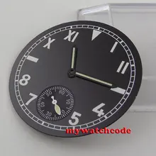 38,9 мм черный Калифорния светящийся циферблат Калибр ETA 6498 мужские часы D80(dial+ руки