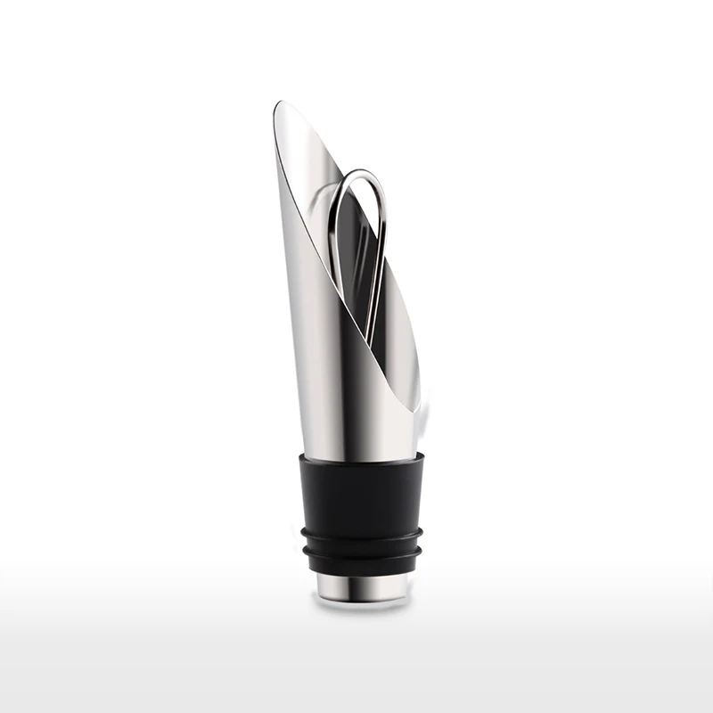 

1pcs Free Shipping Kitchen bar Stainless Steel Liquor Pourer Free Flow Wine Bottle with Stopper Set