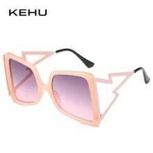 KEHU негабаритные Квадратные Солнцезащитные очки для женщин модный бренд солнцезащитные очки UV400 очки черный, розовый оправа для очков, женские очки K9996