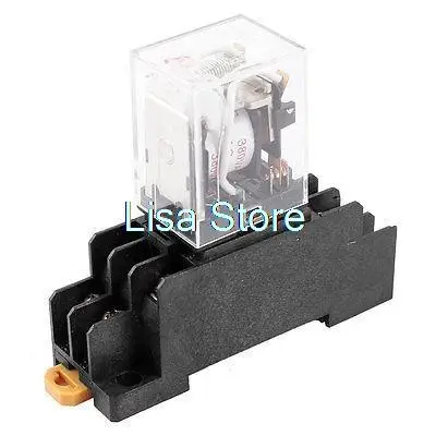 

AC 380V Coil DPDT 8 Pin Red LED General Purpose Power Relay w Socket