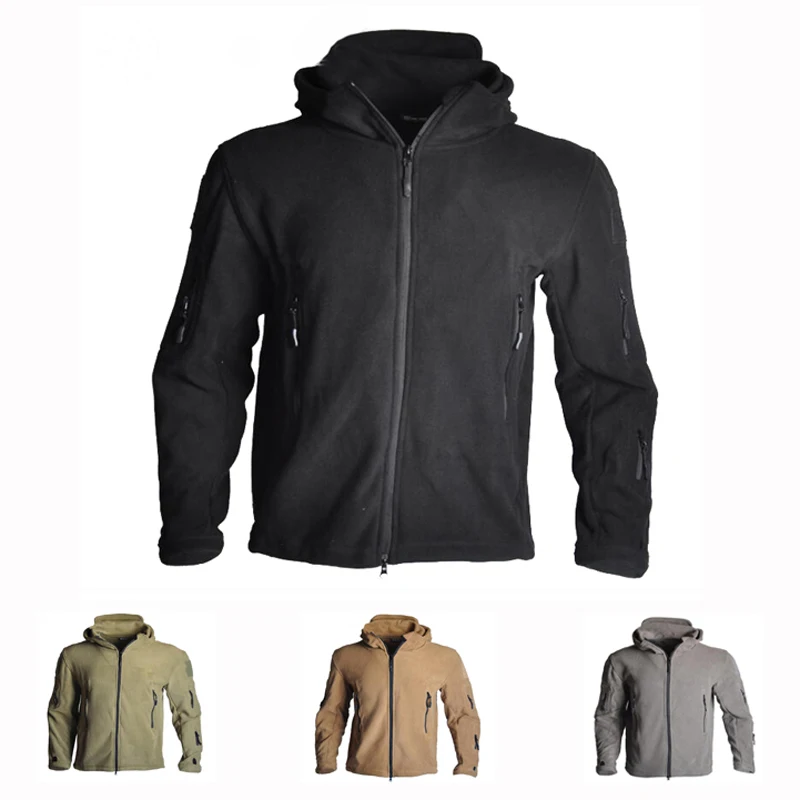 

2017 Men Windproof Tactical Soft Shell Fleece Army Military Shooting Hunting Coat Camping Hiking Thermal Hooded Jacket 4 color