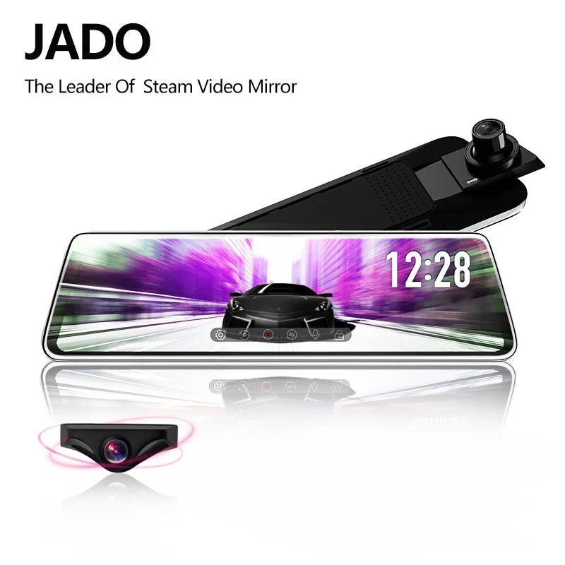 JADO Stream RearView Mirror Dvr dash Camera avtoregistrator 10 IPS Touch Screen Full HD 1080P Car Dvr dash cam Night Vision